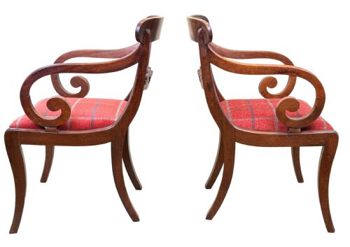 PAIR OF LARGE REGENCY MAHOGANY CARVER ARMCHAIRS - ADDITIONAL PHOTO 8