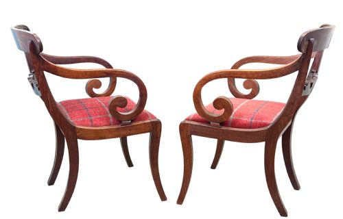 PAIR OF LARGE REGENCY MAHOGANY CARVER ARMCHAIRS - ADDITIONAL PHOTO 10