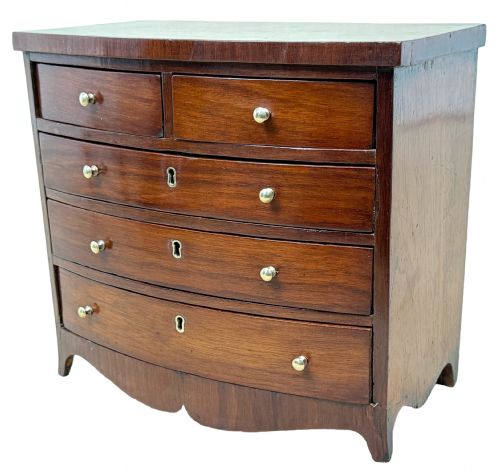 19TH CENTURY VICTORIAN MINIATURE BOWFRONT CHEST