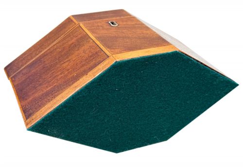 GEORGIAN HEXAGONAL SHAPED MAHOGANY TEA CADDY 18TH CENTURY - ADDITIONAL PHOTO 8