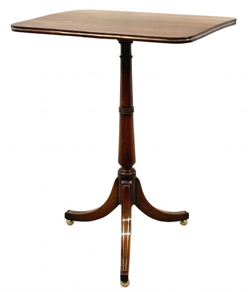 REGENCY ROSEWOOD BRASS STRUNG OCCASIONAL LAMP TABLE 19TH CENTURY