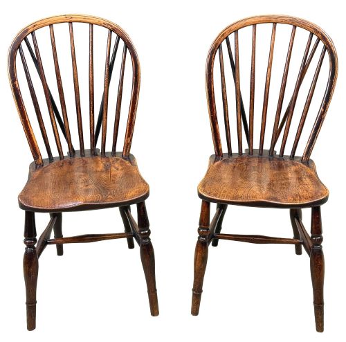 SET OF 6 19TH CENTURY KITCHEN FARMHOUSE DINING CHAIRS - ADDITIONAL PHOTO 1