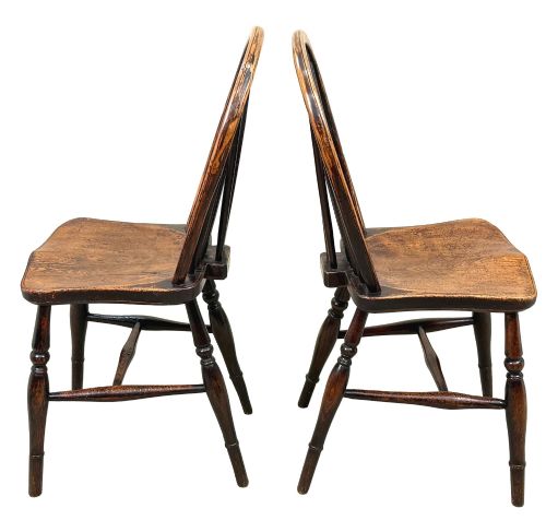 SET OF 6 19TH CENTURY KITCHEN FARMHOUSE DINING CHAIRS - ADDITIONAL PHOTO 2