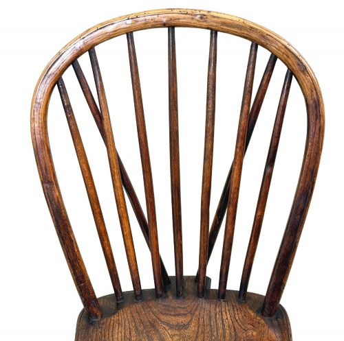 SET OF 6 19TH CENTURY KITCHEN FARMHOUSE DINING CHAIRS - ADDITIONAL PHOTO 8