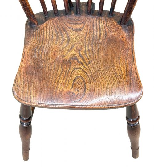 SET OF 6 19TH CENTURY KITCHEN FARMHOUSE DINING CHAIRS - ADDITIONAL PHOTO 9