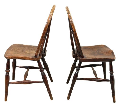 SET OF 6 19TH CENTURY KITCHEN FARMHOUSE DINING CHAIRS - ADDITIONAL PHOTO 11