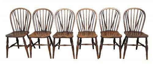 SET OF 6 19TH CENTURY KITCHEN FARMHOUSE DINING CHAIRS - ADDITIONAL PHOTO 14
