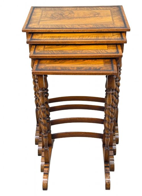 QUARTETTO NEST OF FOUR EARLY 20TH CENTURY WALNUT COFFEE TABLES - ADDITIONAL PHOTO 12