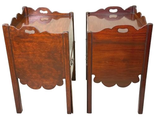 GEORGIAN 18TH CENTURY MATCHED PAIR OF MAHOGANY BEDSIDE NIGHT TABLES - ADDITIONAL PHOTO 12