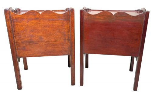 GEORGIAN 18TH CENTURY MATCHED PAIR OF MAHOGANY BEDSIDE NIGHT TABLES - ADDITIONAL PHOTO 13