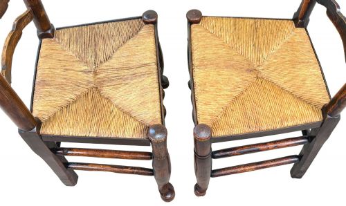 SET OF 10 GEORGIAN LADDERBACK FARMHOUSE KITCHEN DINING CHAIRS EARLY 19TH CENTURY - ADDITIONAL PHOTO 5