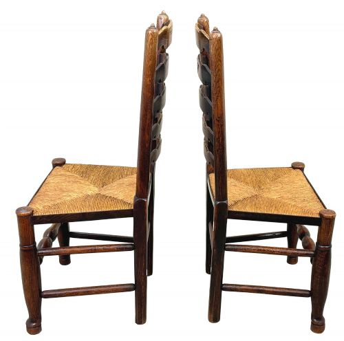 SET OF 10 GEORGIAN LADDERBACK FARMHOUSE KITCHEN DINING CHAIRS EARLY 19TH CENTURY - ADDITIONAL PHOTO 7