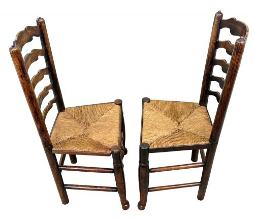 SET OF 10 GEORGIAN LADDERBACK FARMHOUSE KITCHEN DINING CHAIRS EARLY 19TH CENTURY - ADDITIONAL PHOTO 8