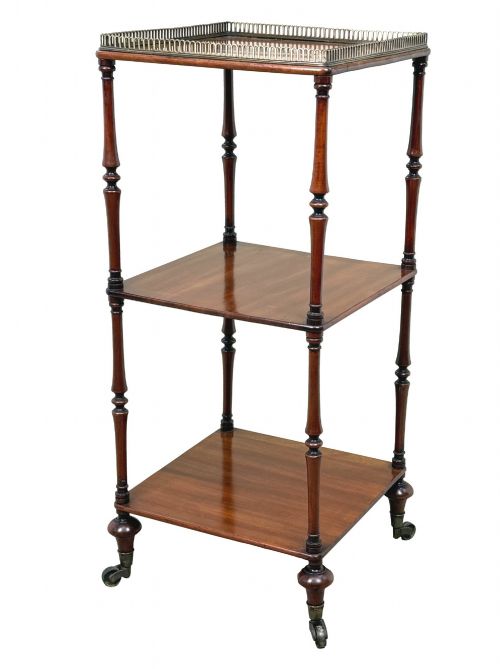 EARLY 19TH CENTURY REGENCY MAHOGANY SMALL WHATNOT TAGRE - ADDITIONAL PHOTO 8