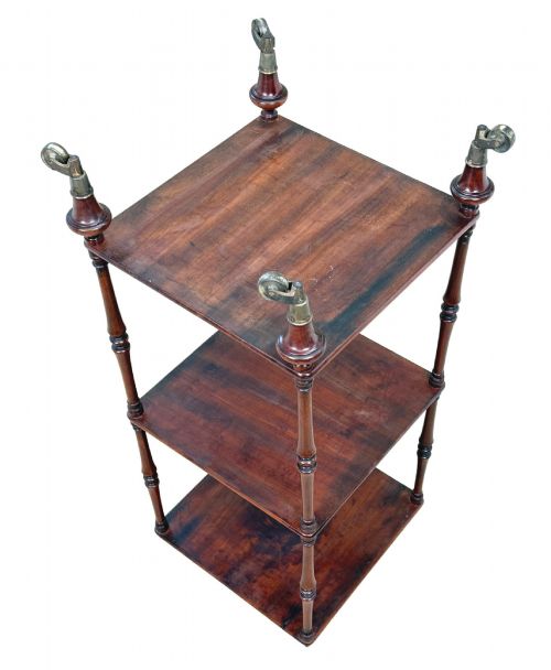 EARLY 19TH CENTURY REGENCY MAHOGANY SMALL WHATNOT TAGRE - ADDITIONAL PHOTO 13