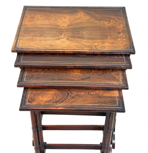 FINE QUALITY REGENCY ROSEWOOD QUARTETTO NEST OF FOUR OCCASIONAL TABLES - ADDITIONAL PHOTO 1