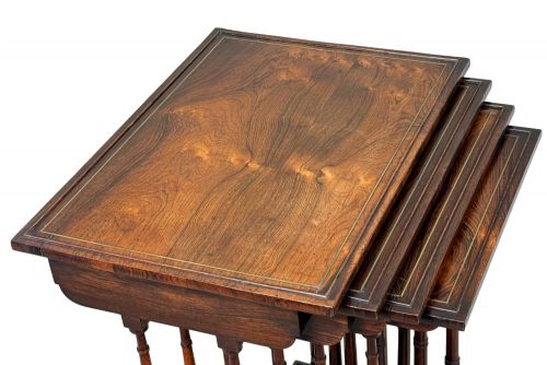 FINE QUALITY REGENCY ROSEWOOD QUARTETTO NEST OF FOUR OCCASIONAL TABLES - ADDITIONAL PHOTO 3