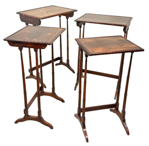 FINE QUALITY REGENCY ROSEWOOD QUARTETTO NEST OF FOUR OCCASIONAL TABLES - ADDITIONAL PHOTO 6
