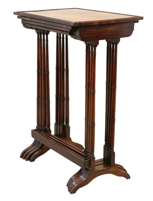FINE QUALITY REGENCY ROSEWOOD QUARTETTO NEST OF FOUR OCCASIONAL TABLES - ADDITIONAL PHOTO 9