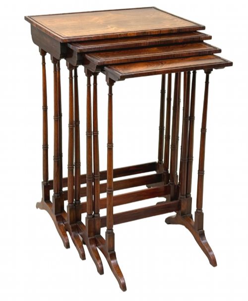 FINE QUALITY REGENCY ROSEWOOD QUARTETTO NEST OF FOUR OCCASIONAL TABLES - ADDITIONAL PHOTO 13