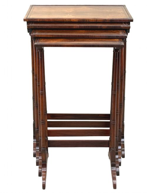 FINE QUALITY REGENCY ROSEWOOD QUARTETTO NEST OF FOUR OCCASIONAL TABLES - ADDITIONAL PHOTO 14