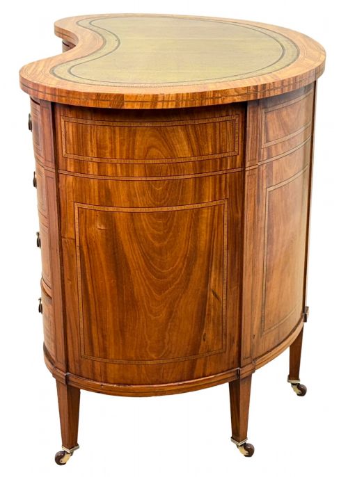 19TH CENTURY SATINWOOD KIDNEY SHAPED DESK - ADDITIONAL PHOTO 5