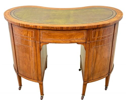19TH CENTURY SATINWOOD KIDNEY SHAPED DESK - ADDITIONAL PHOTO 8
