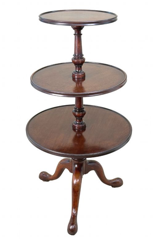 GEORGIAN 18TH CENTURY MAHOGANY THREE TIER DUMBWAITER - ADDITIONAL PHOTO 3