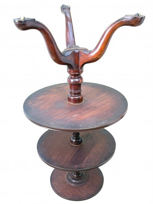 GEORGIAN 18TH CENTURY MAHOGANY THREE TIER DUMBWAITER - ADDITIONAL PHOTO 10