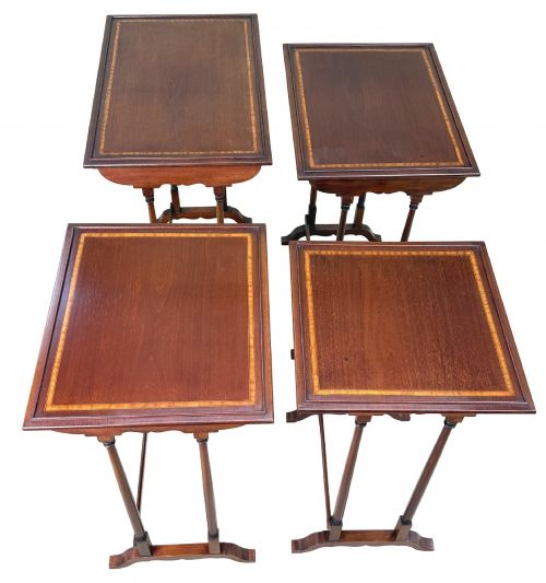 19TH CENTURY MAHOGANY QUARTETTO NEST OF FOUR COFFEE TABLES - ADDITIONAL PHOTO 8