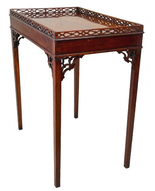 GEORGIAN 18TH CENTURY CENTRAL STANDING MAHOGANY SILVER TABLE CHIPPENDALE PERIOD - ADDITIONAL PHOTO 2