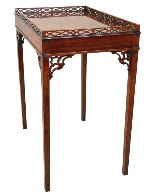 GEORGIAN 18TH CENTURY CENTRAL STANDING MAHOGANY SILVER TABLE CHIPPENDALE PERIOD - ADDITIONAL PHOTO 6