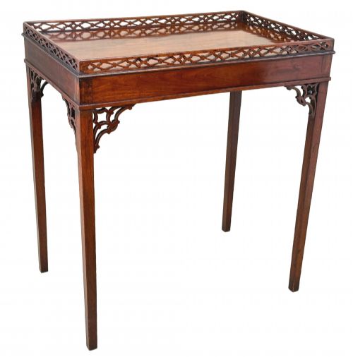 GEORGIAN 18TH CENTURY CENTRAL STANDING MAHOGANY SILVER TABLE CHIPPENDALE PERIOD - ADDITIONAL PHOTO 8
