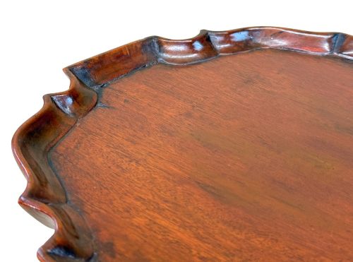 18TH CENTURY GEORGE III PERIOD MAHOGANY KETTLE STAND WITH PIECRUST TOP - ADDITIONAL PHOTO 1