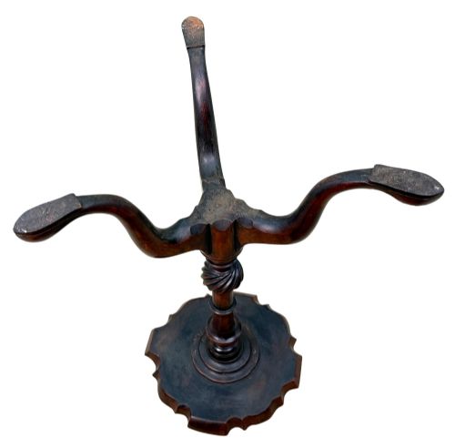 18TH CENTURY GEORGE III PERIOD MAHOGANY KETTLE STAND WITH PIECRUST TOP - ADDITIONAL PHOTO 8