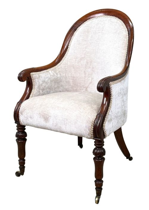 Regency Mahogany Tub Library Armchair, English 19th Century
