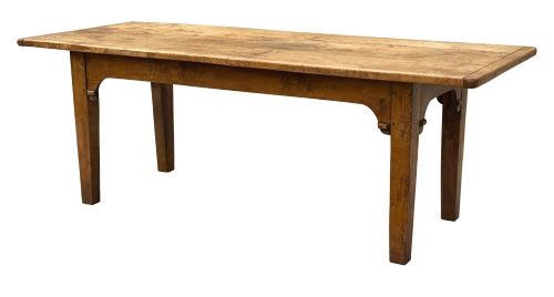 Large Early 19th Century Sycamore Farmhouse Kitchen Dining Table, French Provincial