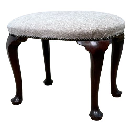 Rare Early 18th Century Walnut Oval Stool, George I Period