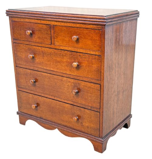 Georgian Early 19th Century Miniature Mahogany Chest of Drawers