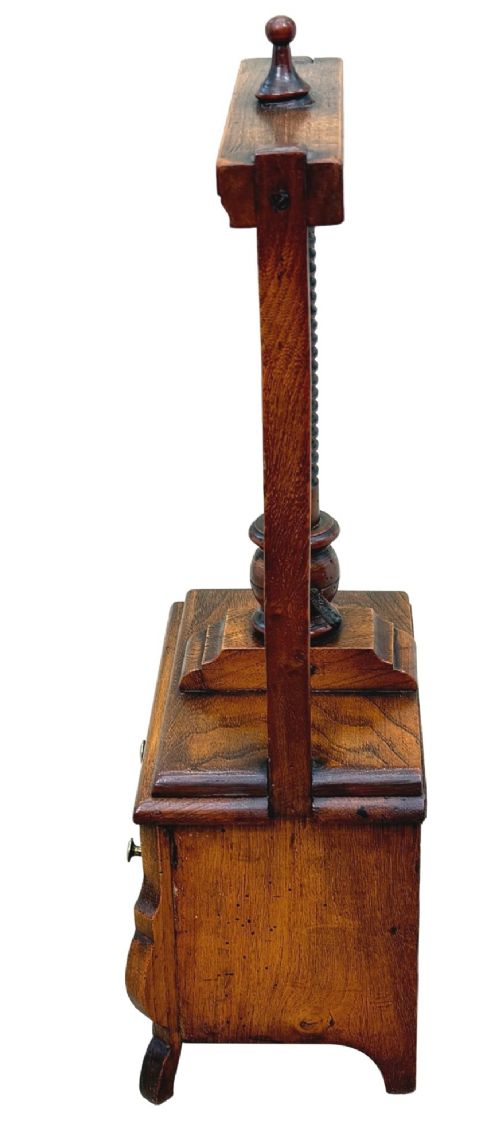 fig 1. 19th Century Dutch Walnut Miniature Book Press