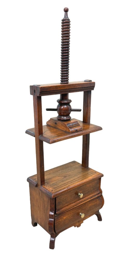 fig 2. 19th Century Dutch Walnut Miniature Book Press