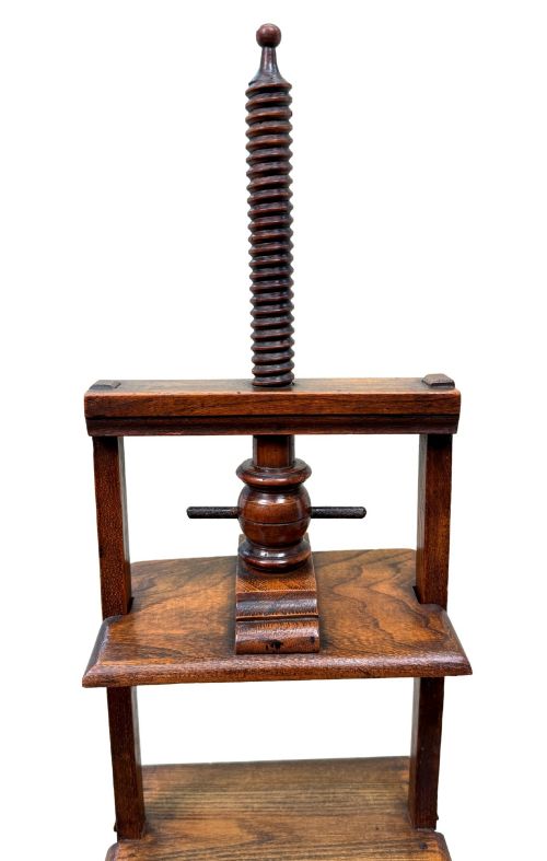 fig 3. 19th Century Dutch Walnut Miniature Book Press