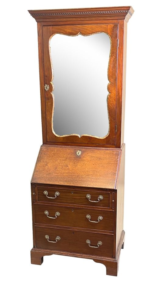 Small Georgian Mahogany Bureau Bookcase
