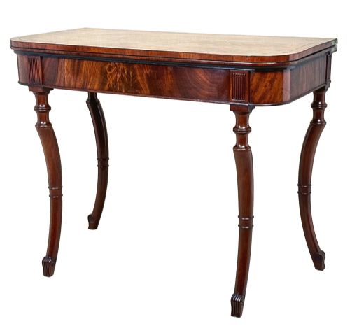 Unusual Regency Mahogany Tea Table