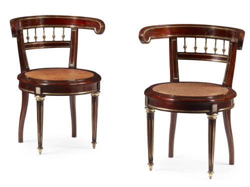 Pair of 19th Century French Mahogany Salon Chairs