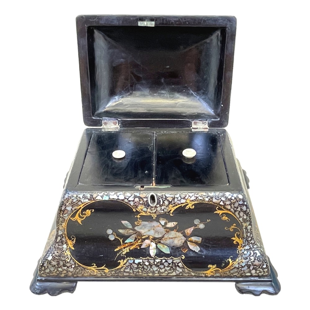 19th Century Papier Mache Tea Caddy View V