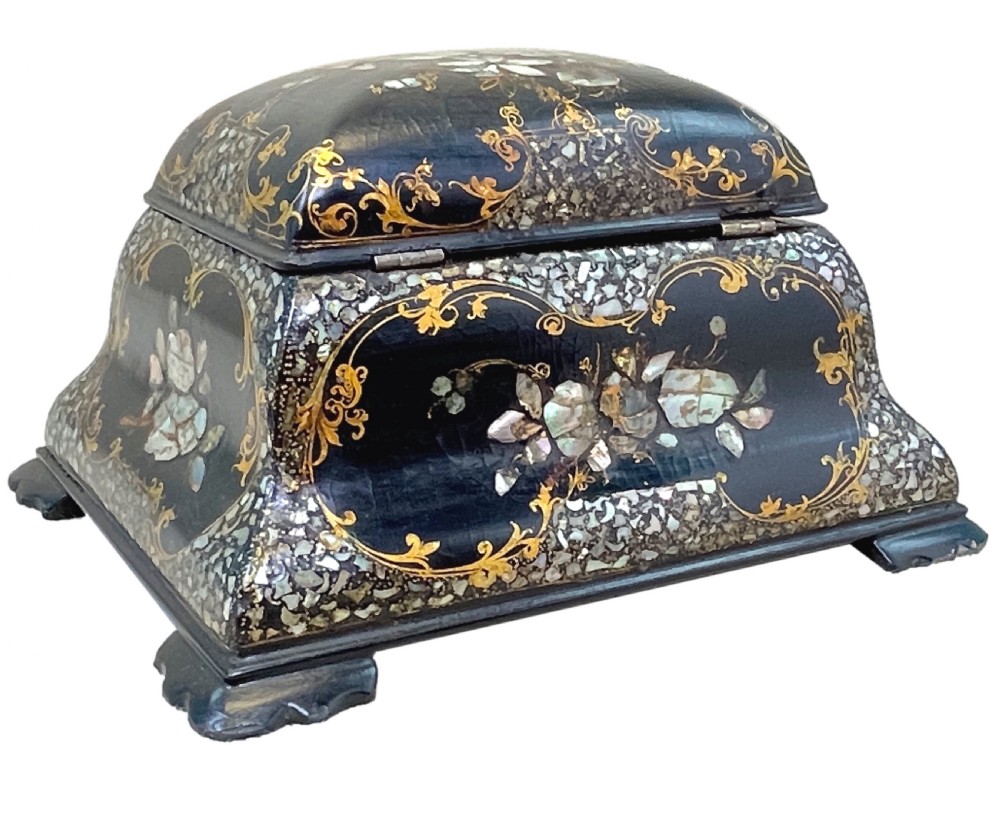 19th Century Papier Mache Tea Caddy View VI