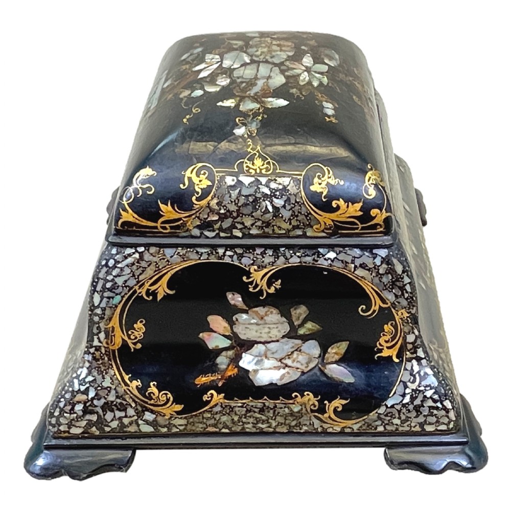 19th Century Papier Mache Tea Caddy View VIII