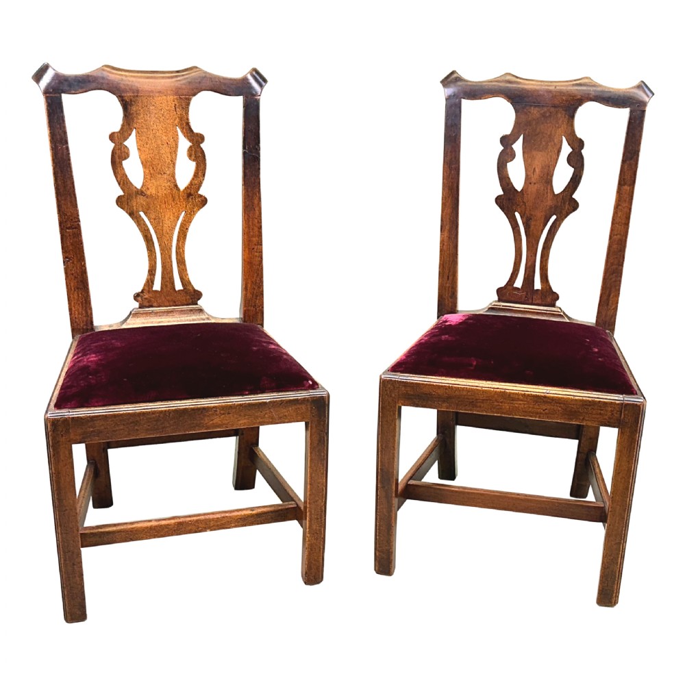 Set Of Six Georgian Walnut Dining Chairs View II