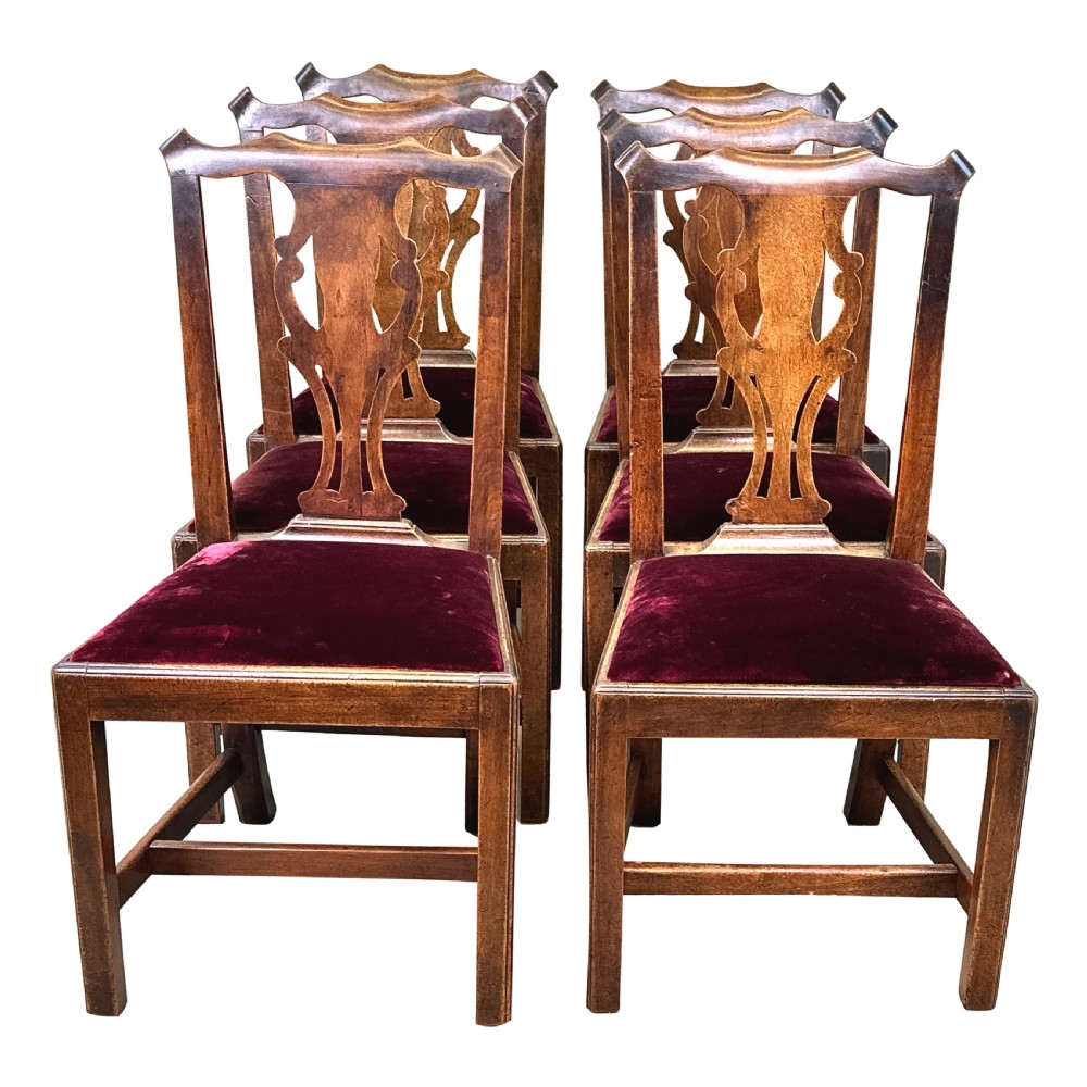 Set Of Six Georgian Walnut Dining Chairs View XII
